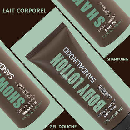 , Father’S Day Gifts, Birthday, Christmas Gifts for Boyfriend Husband, Gift for Men, 3PC Mens Gift Baskets, Mens Hygiene Kit, with Sandalwood Body Wash, Body Lotion and Shampoo